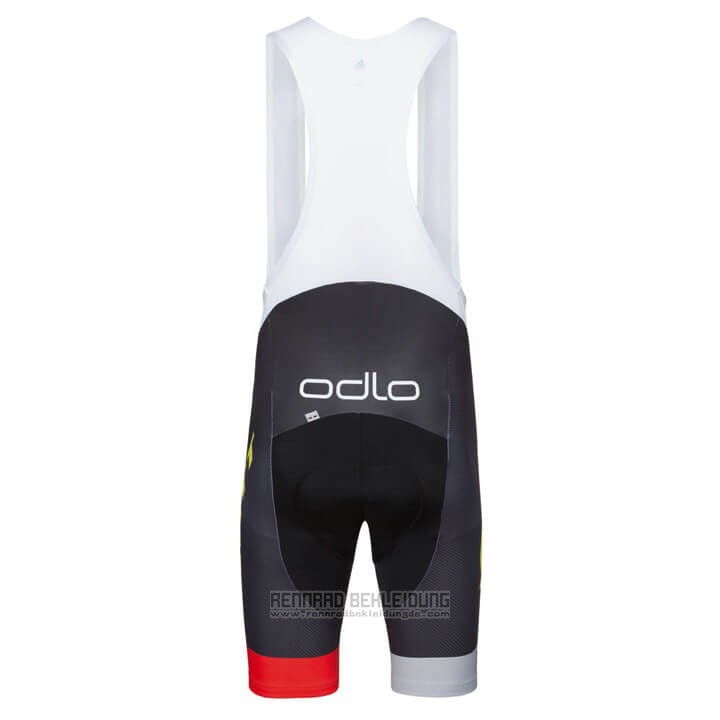 2018 Fahrradbekleidung Scott Sram Shwarz Trikot Kurzarm und Tragerhose